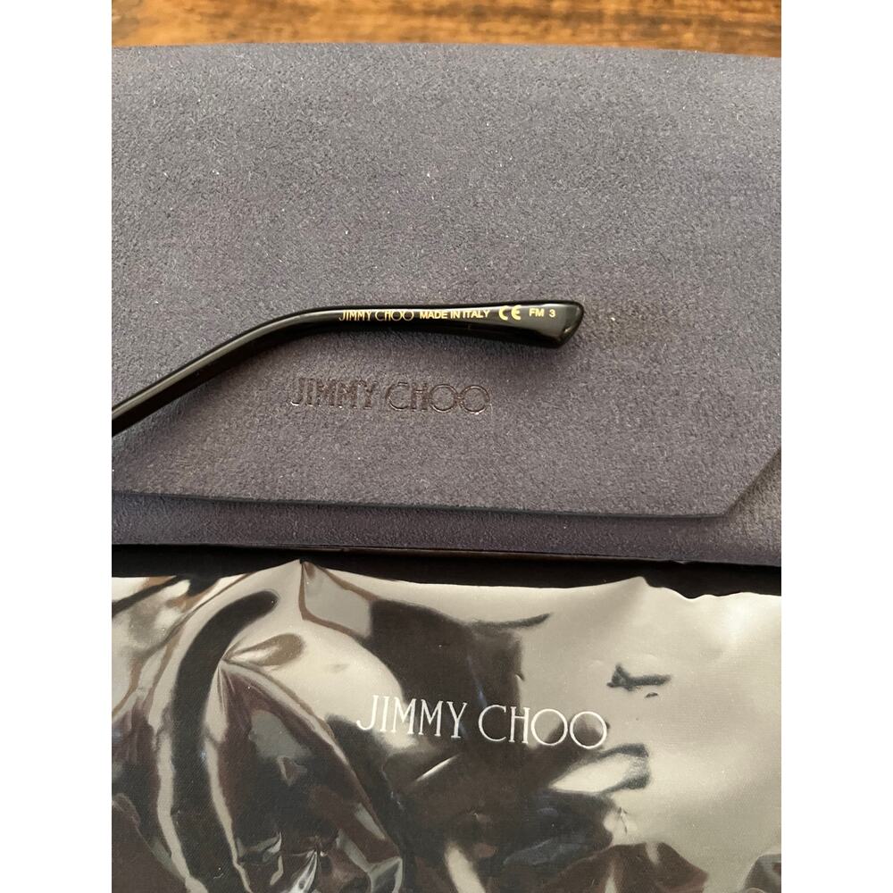 JIMMY CHOO EYEWEAR Crystal-Embellished Square Gold Frame Sunglasses NEW - Picture 9 of 10